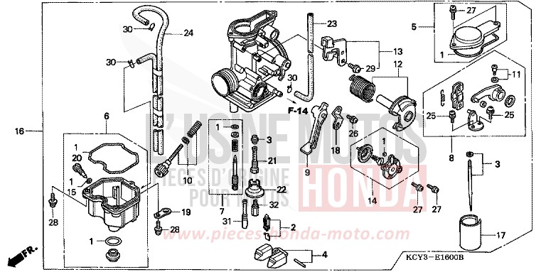 CARBURATEUR de XR400R ROSS WHITE (NH196) de 1999
