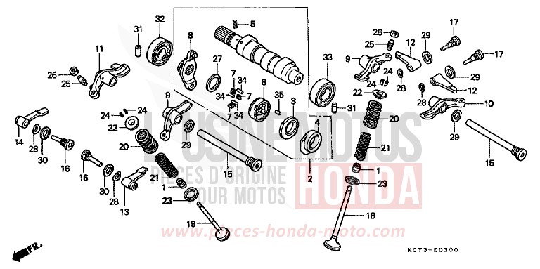 ARBRE A CAMES/SOUPAPE de XR400R FIGHTING RED (R134) 2000