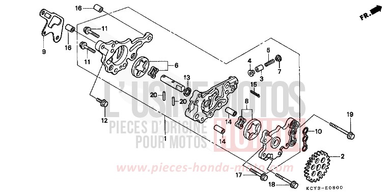 POMPE A HUILE de XR400R FIGHTING RED (R134) 2000