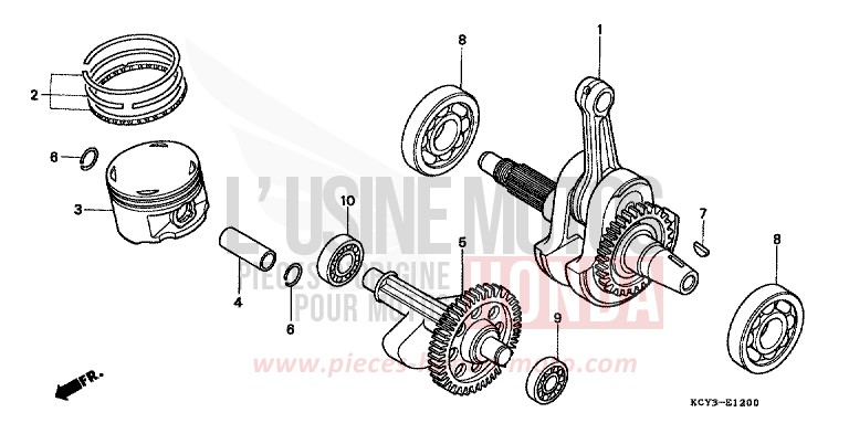 VILEBREQUIN/PISTON de XR400R FIGHTING RED (R134) 2000