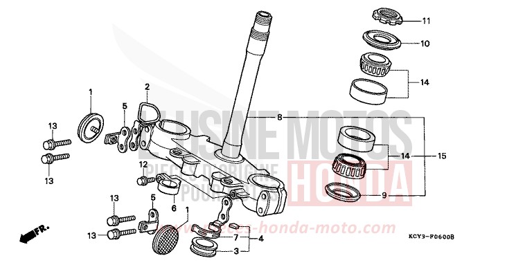 TIGE DE DIRECTION de XR400R FIGHTING RED (R134) 2000