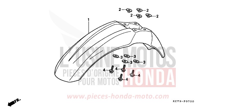 AILE AVANT de XR400R FIGHTING RED (R134) 2000