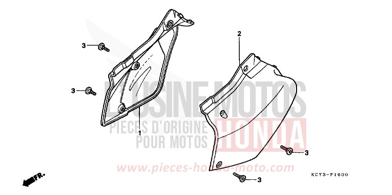 COUVERCLE LATERAL de XR400R FIGHTING RED (R134) 2000
