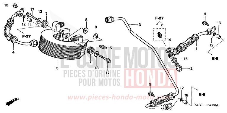 REFROIDISSEUR D'HUILE de XR400R FIGHTING RED (R134) 2000
