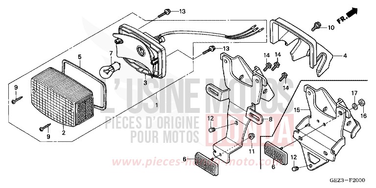 FEU ARRIERE (NPS503/5/6) de Zoomer FIGHTING RED (R134) 2005