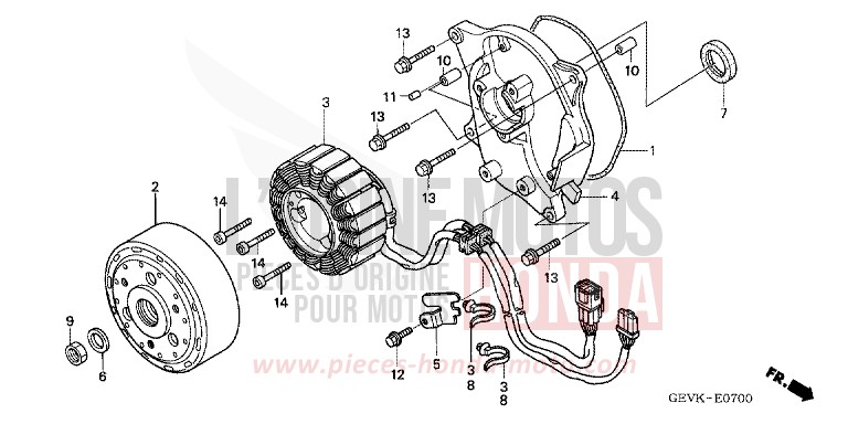 DEMARREUR GENERATEUR AC (NPS505/6/8/9) de Zoomer FIGHTING RED (R134) 2006