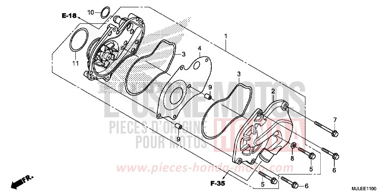 POMPE A EAU de NC750SA CANDY ARCADIAN RED (R305) 2014