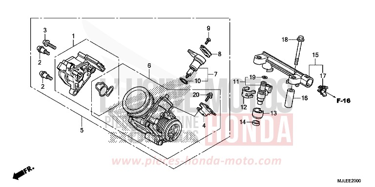 CORPS DE PAPILLON de NC750SA GRAPHITE BLACK (NHB01) 2014