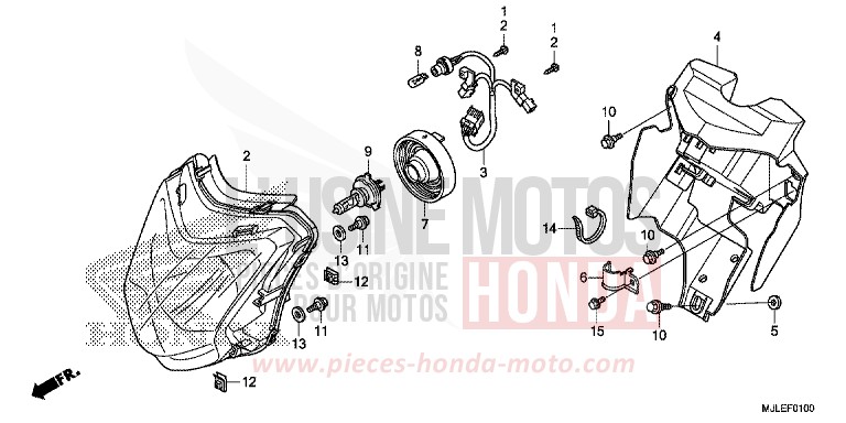 PROJECTEUR de NC750SA SEAL SILVER METALLIC (NHA14) 2014