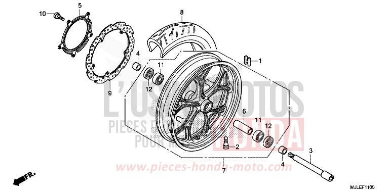 ROUE AVANT de NC750SA SEAL SILVER METALLIC (NHA14) 2014