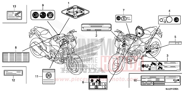 ETIQUETTE DE PRECAUTIONS de NC750SA SEAL SILVER METALLIC (NHA14) 2014