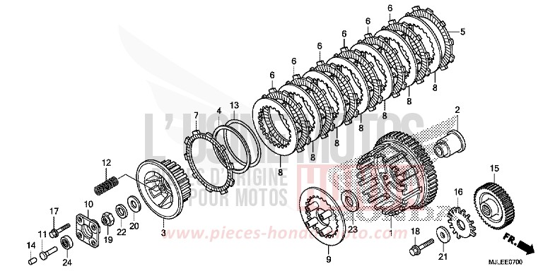 EMBRAYAGE (NC750S/SA) de NC750S PEARL GLARE WHITE (NHB53) de 2015
