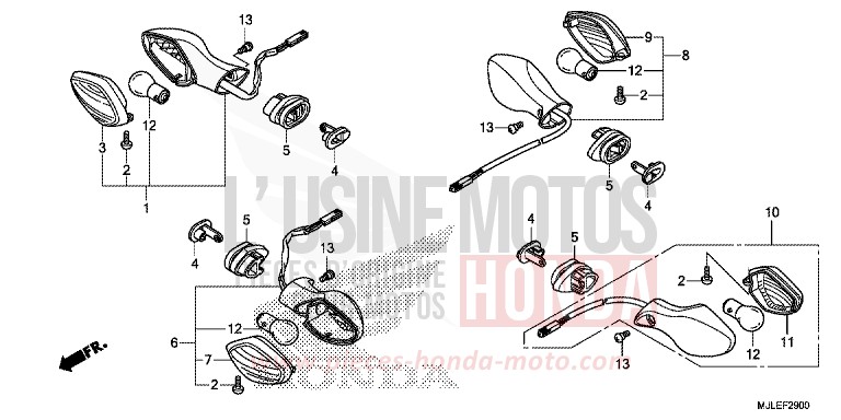 CLIGNOTANT de NC750S PEARL GLARE WHITE (NHB53) de 2015