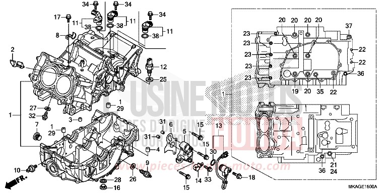 CARTER MOTEUR de NC750S CANDY PROMINENCE RED (R342) 2017