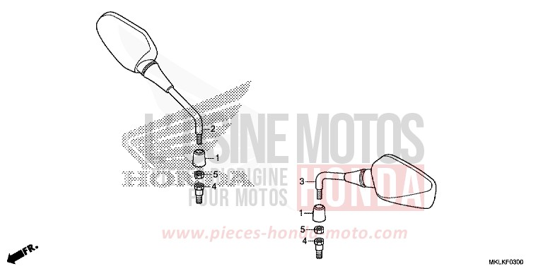 MIROIR de NC750S GRAPHITE BLACK (NHB01N) 2019