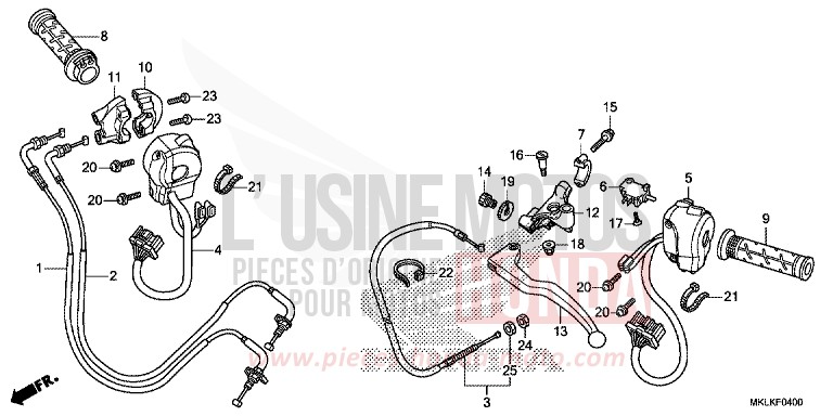 LEVIER DE GUIDON/COMMUTATEUR/CABLE (NC750SA) de NC750S GRAPHITE BLACK (NHB01N) 2019