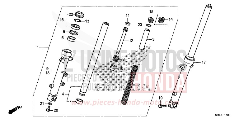 FOURCHETTE AVANT de NC750S GRAPHITE BLACK (NHB01N) 2019