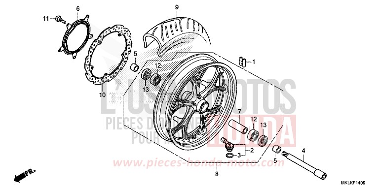 ROUE AVANT de NC750S GRAPHITE BLACK (NHB01N) de 2019