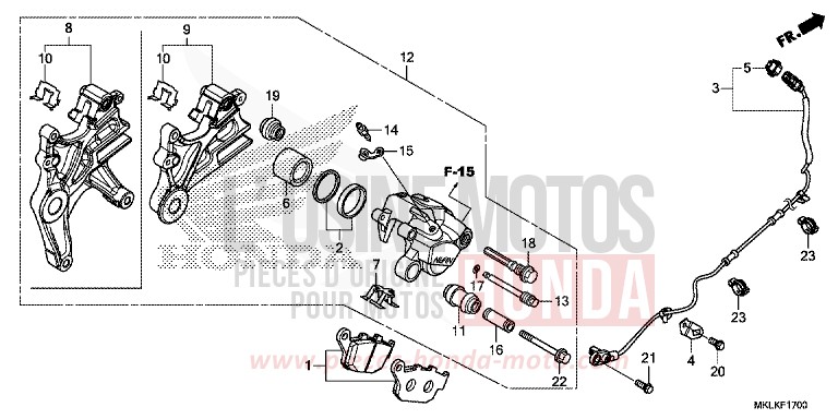 ETRIER DE FREIN ARRIERE de NC750S GRAPHITE BLACK (NHB01N) de 2019