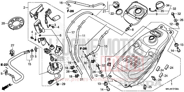 RESERVOIR A CARBURANT/POMPE A CARBURANT de NC750S GRAPHITE BLACK (NHB01N) 2019