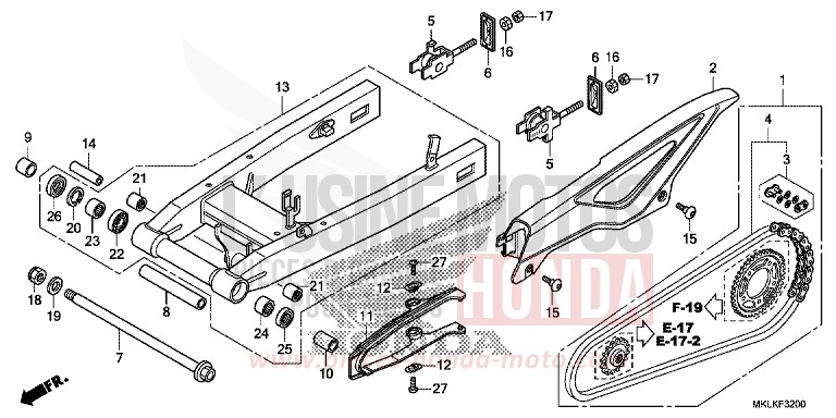 BRAS OSCILLANT de NC750S GRAPHITE BLACK (NHB01N) de 2019