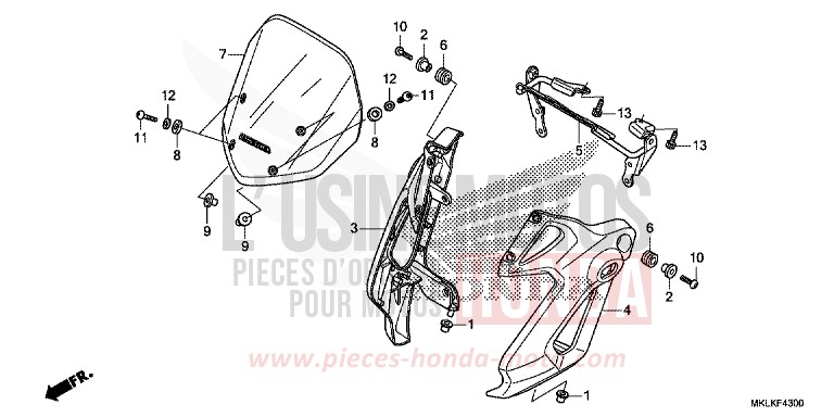 PARE-BRISE de NC750S GRAPHITE BLACK (NHB01N) 2019