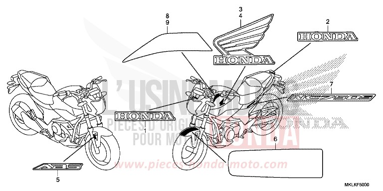 MARQUE/RAYURE de NC750S GRAPHITE BLACK (NHB01N) de 2019