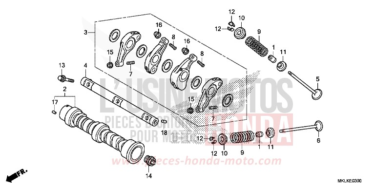 ARBRE A CAMES/SOUPAPE de NC750S GRAPHITE BLACK (NHB01H) de 2019