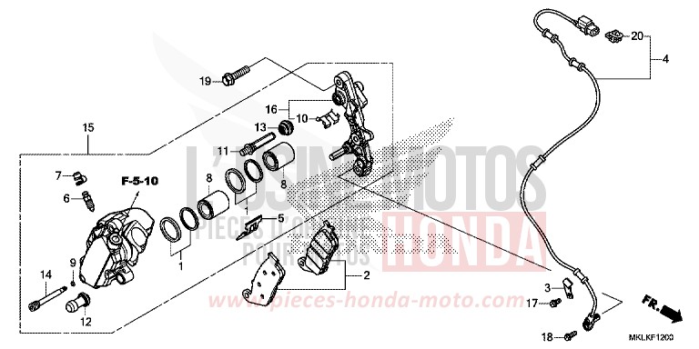 ETRIER DE FREIN AVANT de NC750S GRAPHITE BLACK (NHB01H) 2019