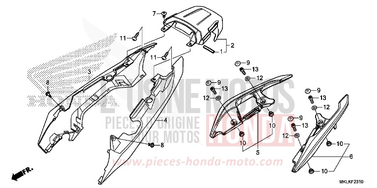 MOULURE DE SIEGE de NC750S GRAPHITE BLACK (NHB01H) de 2019