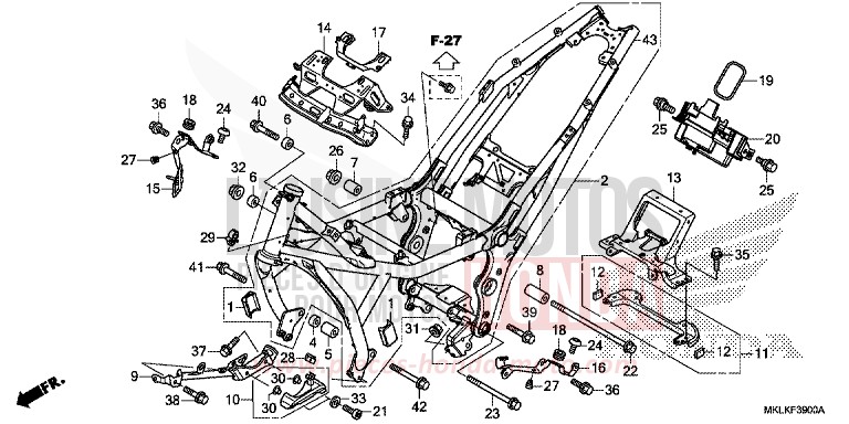 CARROSSERIE DE CHASSIS de NC750S GRAPHITE BLACK (NHB01H) 2019