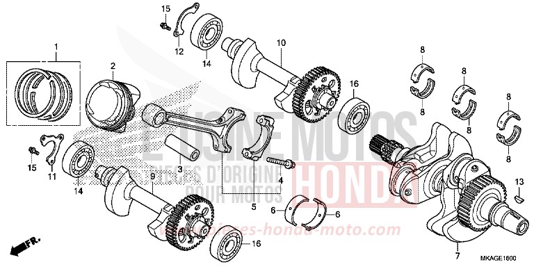 VILEBREQUIN/PISTON de NC750S MAT GUNPOWDER BLACK METALLIC (NH436E) de 2017