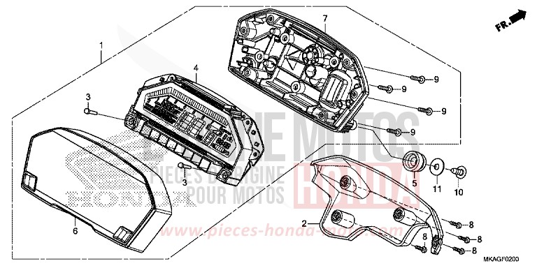 COMPTEUR de NC750S MAT GUNPOWDER BLACK METALLIC (NH436E) 2017