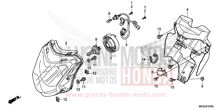 PROJECTEUR de NC750S PEARL GLARE WHITE (NHB53) 2017