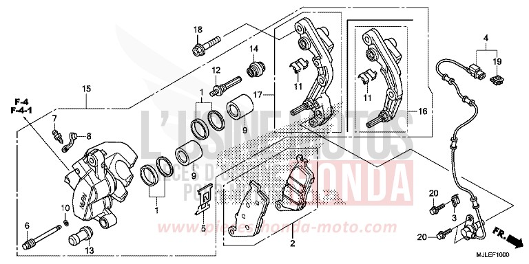 ETRIER DE FREIN AVANT de NC750SD GRAPHITE BLACK (NHB01) 2014