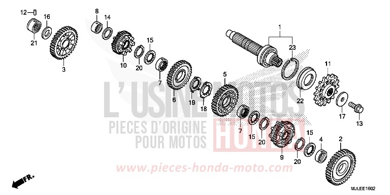 BOITE DE VITESSES (ARBRE INTERMEDIAIRE) (NC700SD/750SD) de NC750SD SEAL SILVER METALLIC (NHA14) 2014