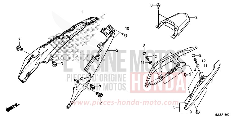 MOULURE DE SIEGE de NC750SD GRAPHITE BLACK (NHB01) de 2014