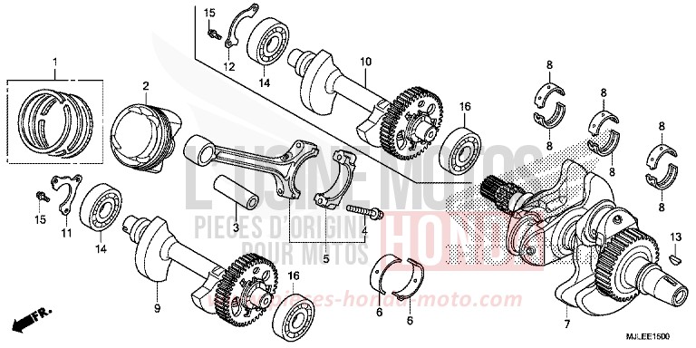 VILEBREQUIN/PISTON de NC750SD SEAL SILVER METALLIC (NHA14) de 2014