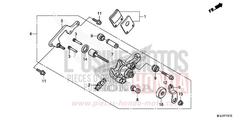 MACHOIRE DE FREIN DE PARKING de NC750SD SEAL SILVER METALLIC (NHA14) 2014