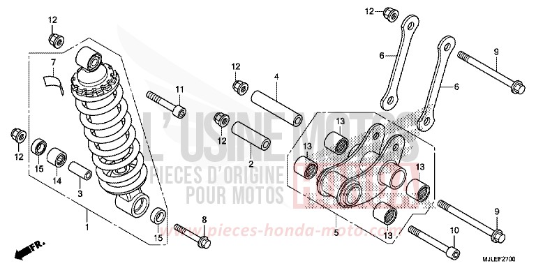 COUSSIN ARRIERE de NC750SD SEAL SILVER METALLIC (NHA14) de 2014