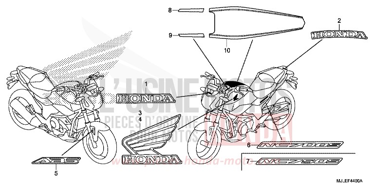 MARQUE/RAYURE de NC750SD SEAL SILVER METALLIC (NHA14) 2014