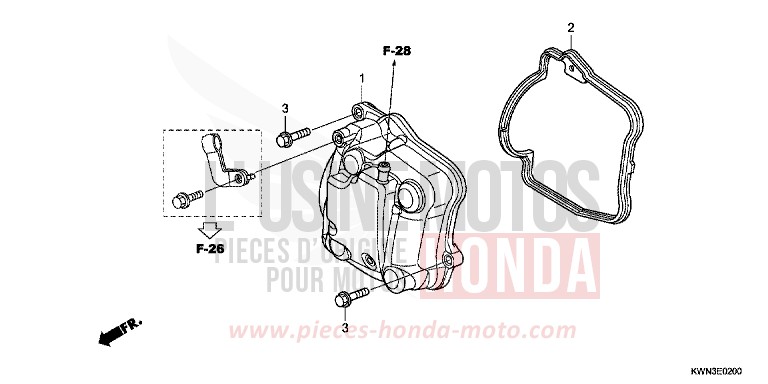 COUVERCLE DE CULASSE (WW125EX2A/EX2B) de PCX ASTEROID BLACK METALLIC (NHA35) de 2011