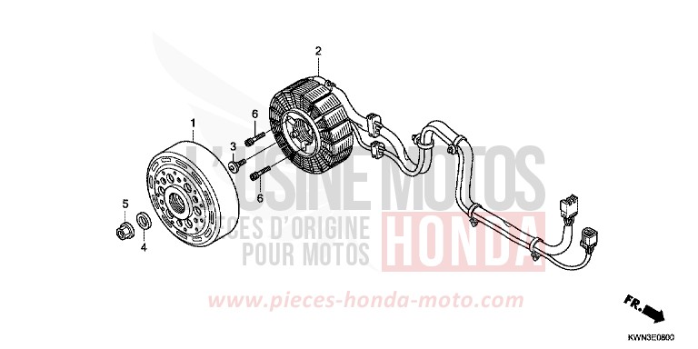 DEMARREUR GENERATEUR AC de PCX ASTEROID BLACK METALLIC (NHA35) de 2011