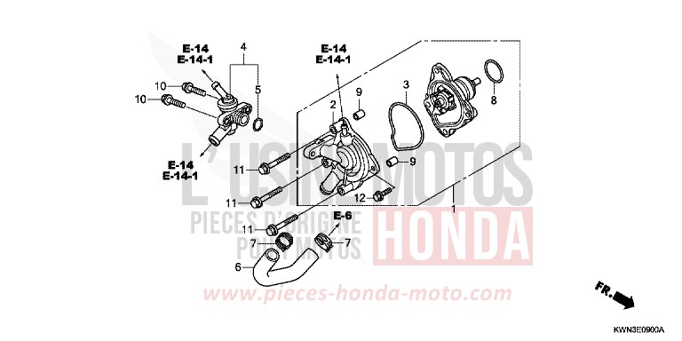 POMPE A EAU de PCX ASTEROID BLACK METALLIC (NHA35) de 2011