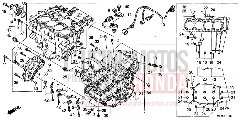 CARTER MOTEUR de CB1000R HYPER RED (R348B) de 2015
