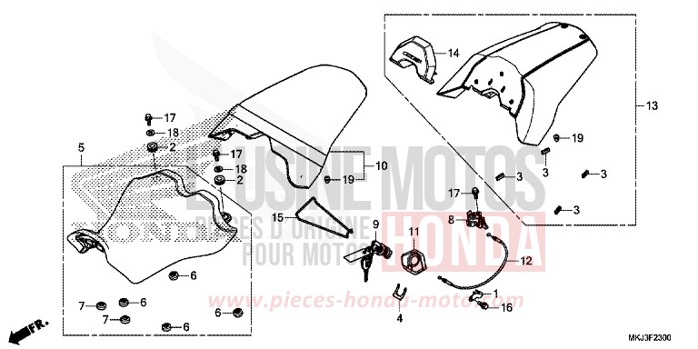 SIEGE de CB1000R CANDY CHROMOSPHERE RED (R381) 2018