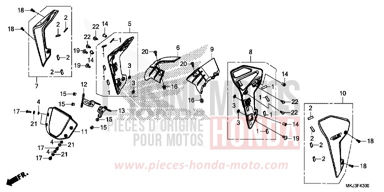 VISIERE DES INSTRUMENTS/BUSE de CB1000R CANDY CHROMOSPHERE RED (R381) 2018