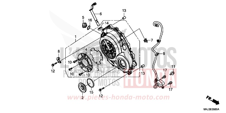 PANNEAU CARTER-MOTEUR D. de CB1000R GRAPHITE BLACK (NHB01) 2018