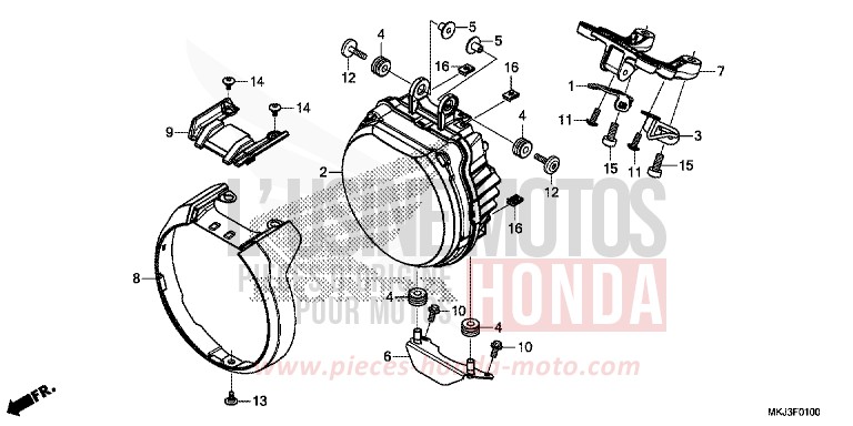PROJECTEUR de CB1000R GRAPHITE BLACK (NHB01) 2018
