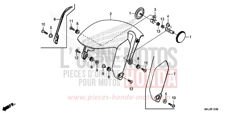 AILE AVANT de CB1000R GRAPHITE BLACK (NHB01) 2018